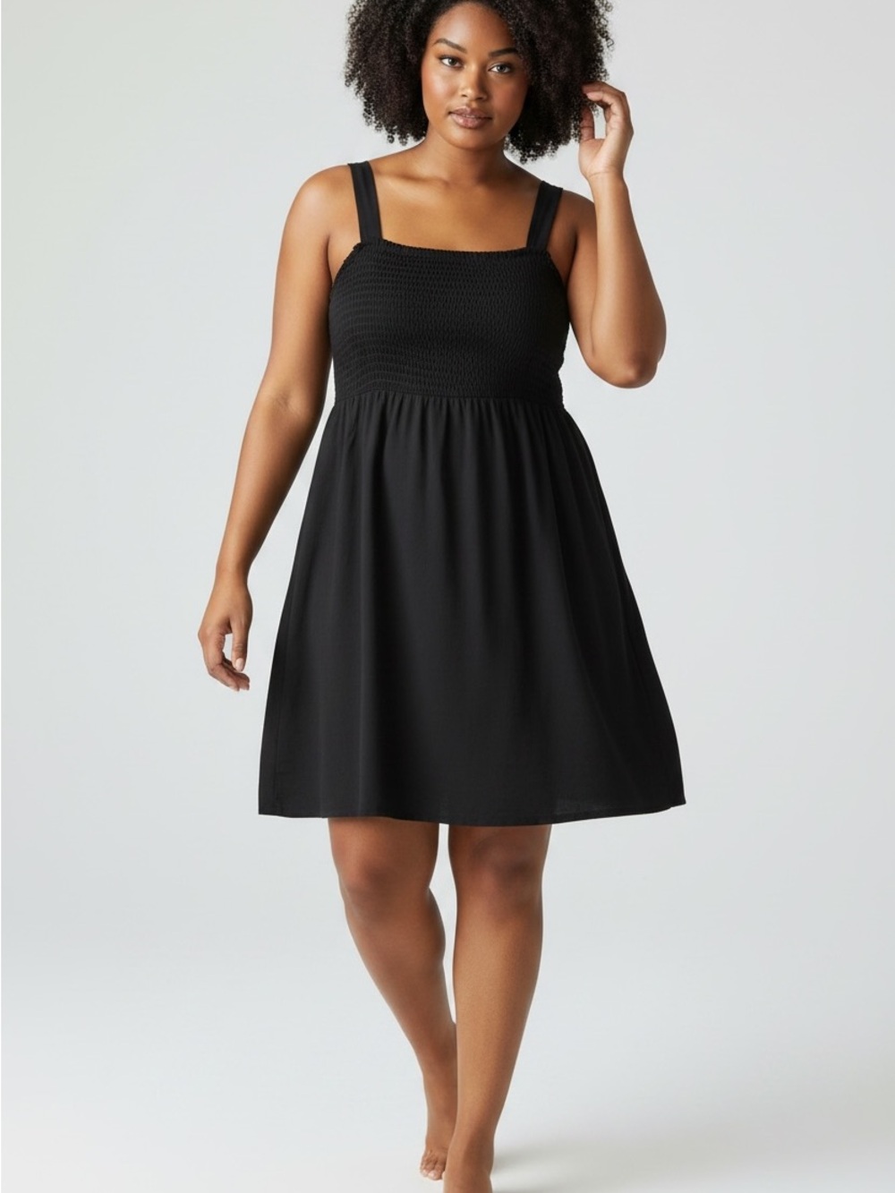 OLD NAVY womens Classic Black linen blend sleeveless Dress size xxl